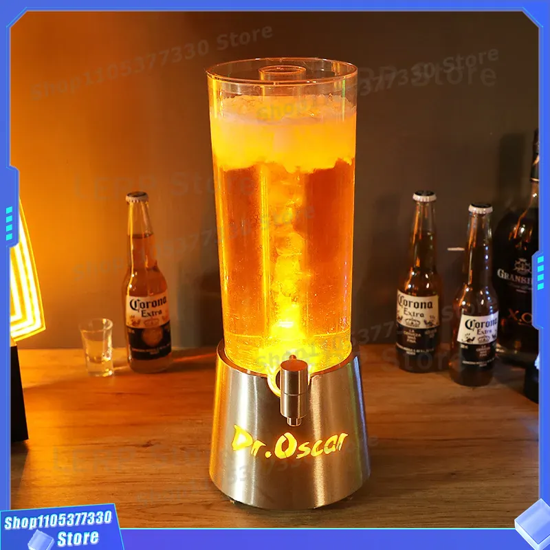 Beer Wine Up - 3L LED-Leucht-Bierzapfanlage mit Zapfhahn, leuchtende Weinkanone