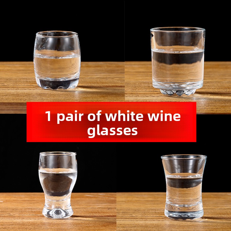 Wine Beer Foot - Weißweinbecher aus dickem Glas, kleiner Likörbecher,