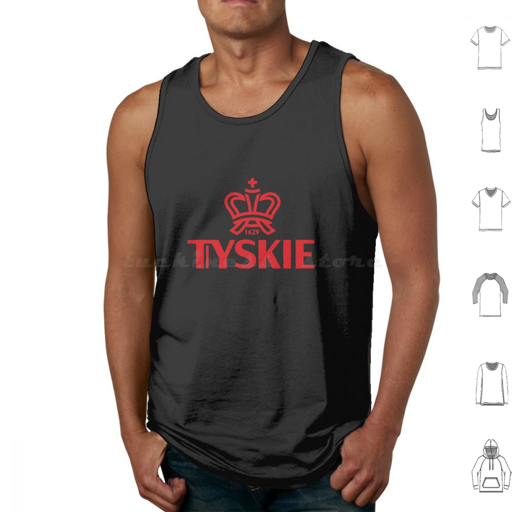 Beer Wine Gin - Tyskie Tanktops mit Aufdruck aus Baumwolle