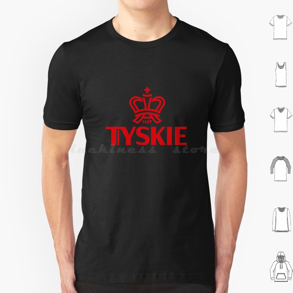 Beer Wine Gin - Tyskie T-Shirt in Übergröße, 100% Baumwolle,