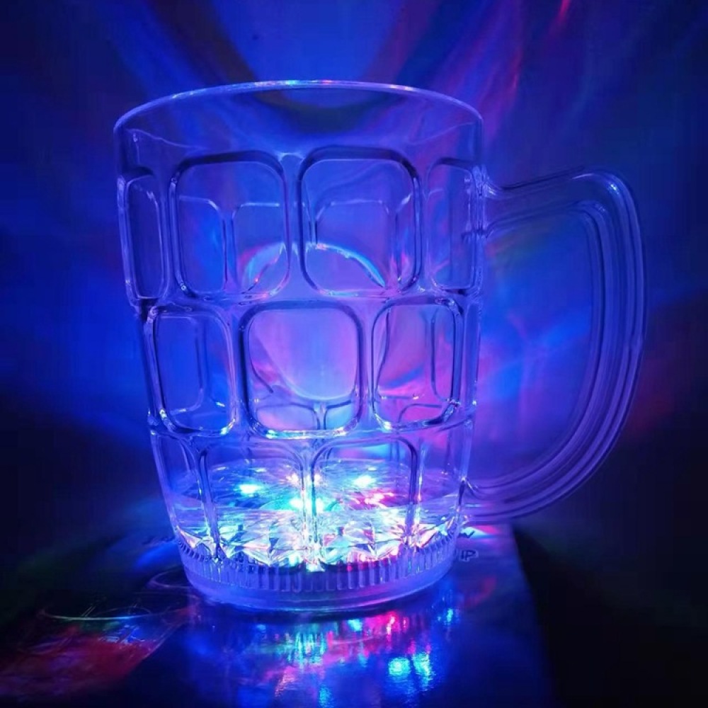Beer Wine Up - Induktions-LED-Leuchtbecher, bunter Blinkender Bierbecher, leuchtendes Acryl-Trinkglas