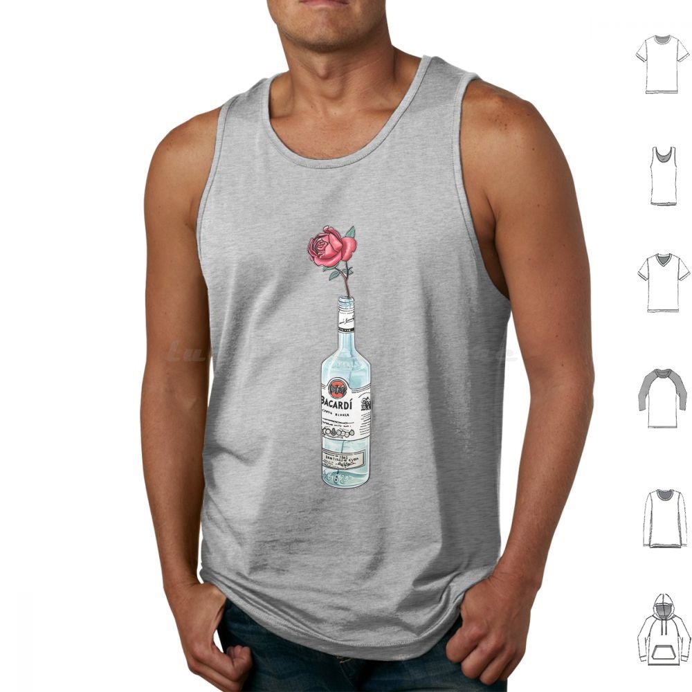 Beer Wine Gin - Rum Bacardi Flower Artwork Tanktops Weste