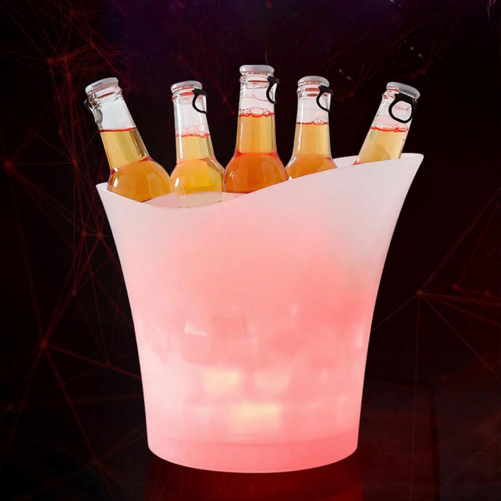 Beer Wine Up - Neuer wasserdichter LED-Eiskübel aus Kunststoff, Champagner-