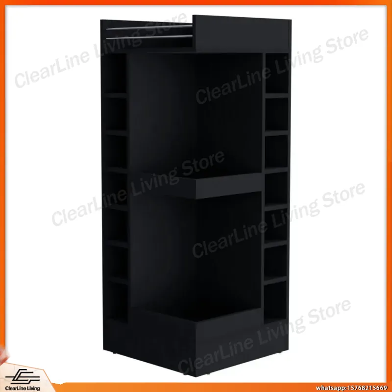 Schwarzer Eck-Barschrank mit W – Wine Beer Rum Bewertung und Preis