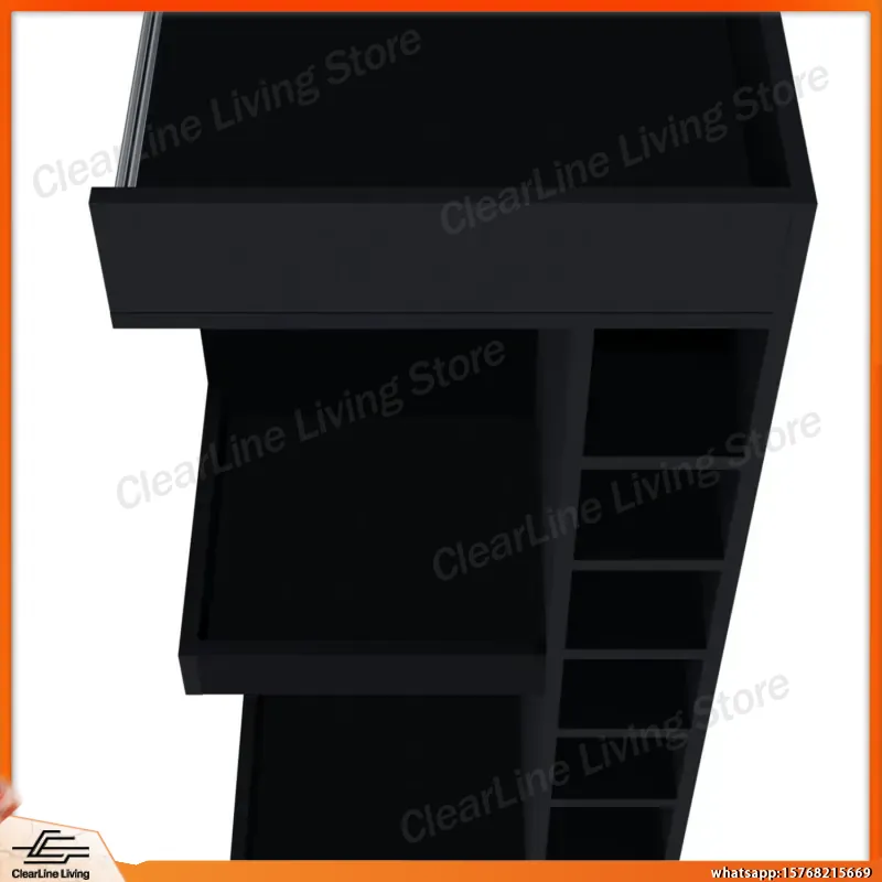 Schwarzer Eck-Barschrank mit W – Wine Beer Rum Bewertung und Preis